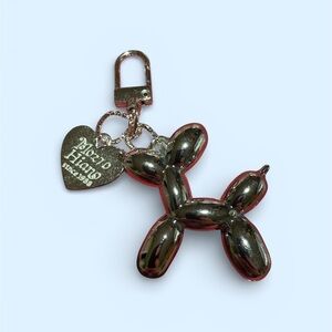 Silver Balloon Dog Purse Charm Keychain